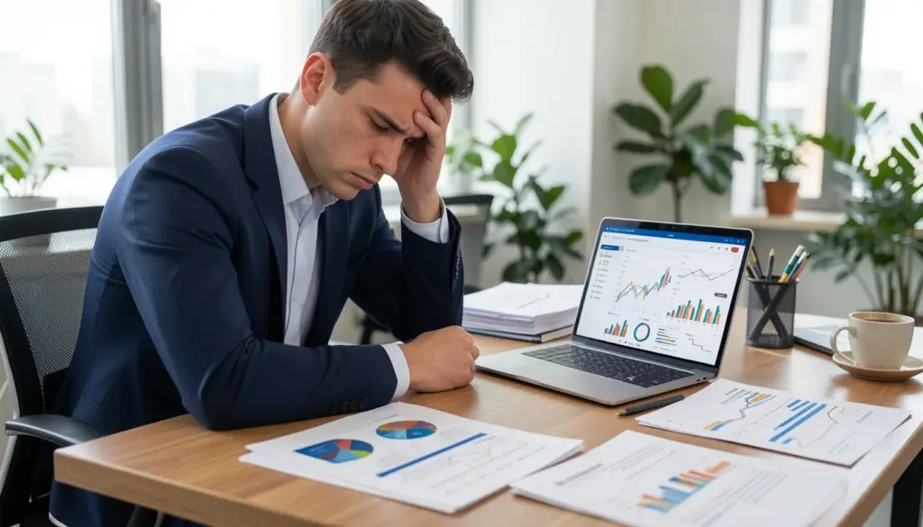 Common Startup Mistakes and How to Avoid Them Startup founder reviewing financial charts and product strategy while planning how to avoid common startup mistakes in an early-stage business.