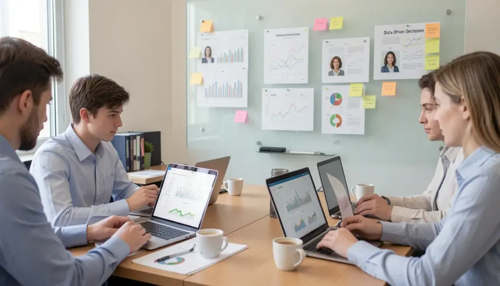 How Entrepreneurs Identify Finding Market Opportunities Entrepreneurs analyzing market research data and identifying business opportunities in a modern office setting