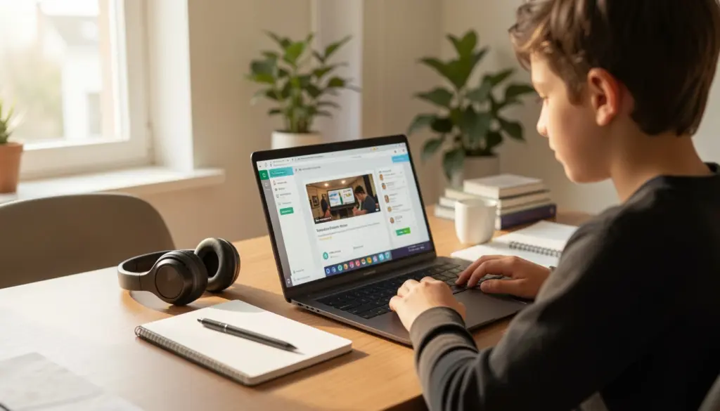 How to New Learning Skills Online (Complete Guide) Student learning new skills online using a laptop and notebook in a focused home study workspace.