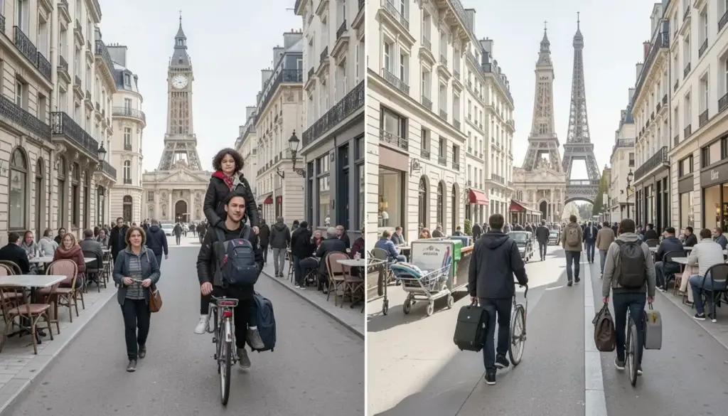 Comparison of hotel room, hostel dorm, and Airbnb apartment for choosing travel accommodation