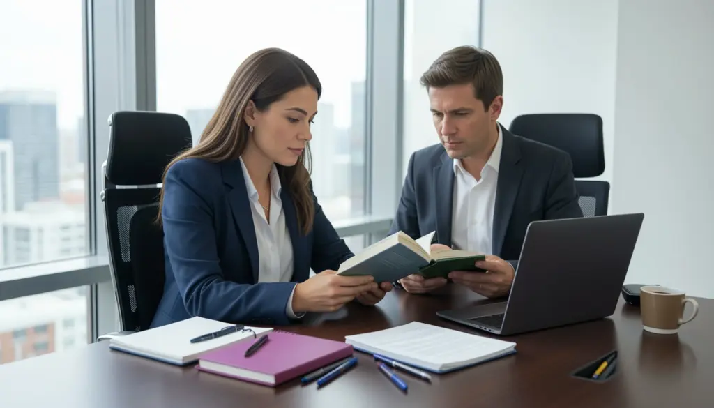 How to Develop Lifelong Learning Habits Professional adult practicing lifelong learning at home, reading a book and using an online course on a laptop in a bright, organized workspace.