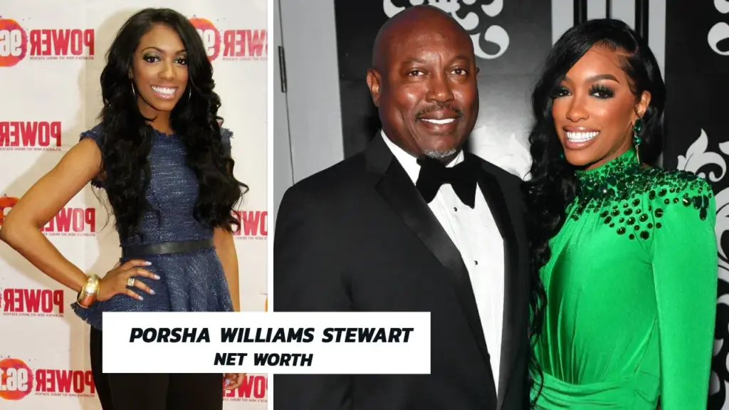 Porsha Williams sitting in a modern luxury home reviewing business documents, representing her net worth journey and entrepreneurial success